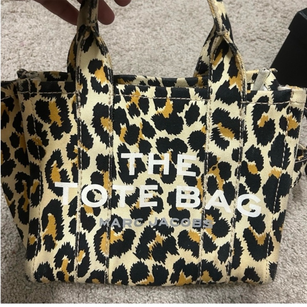 Marc Jacobs Leopard Print Tote Bag in Black, Brown, and Tan